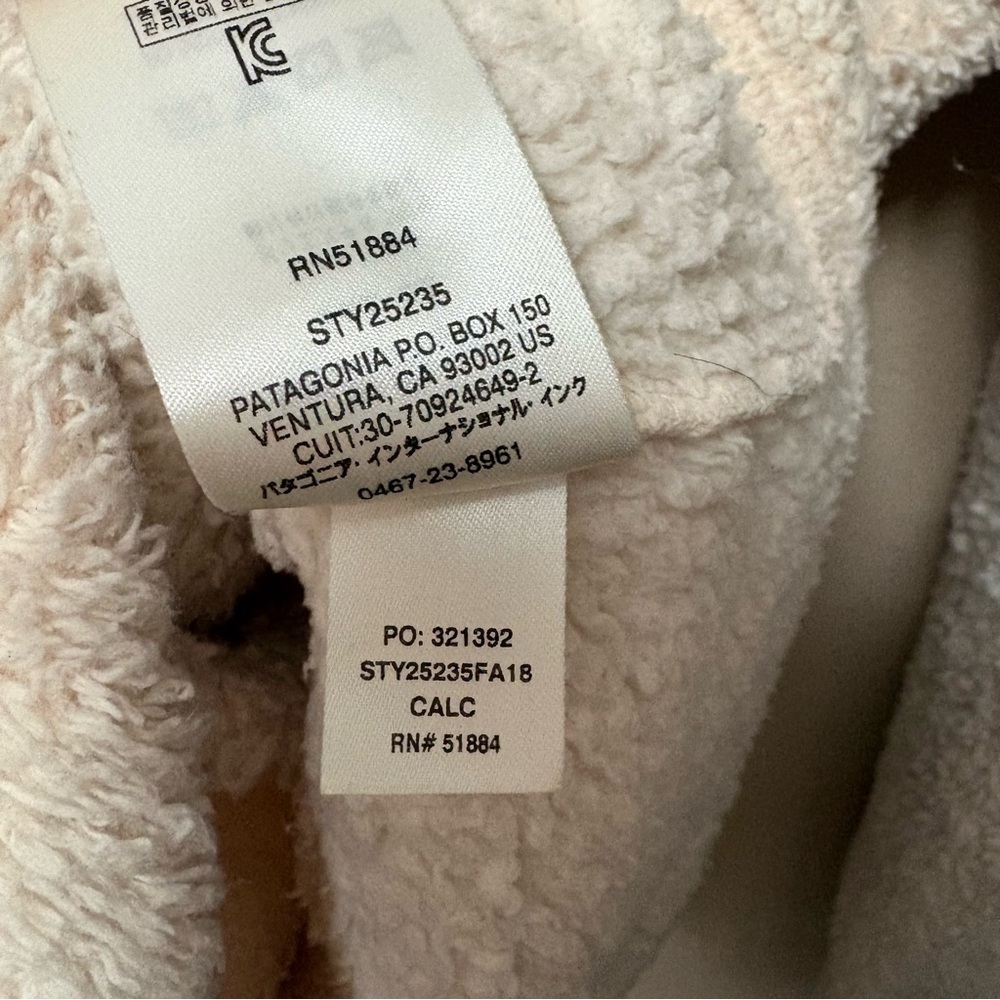Patagonia Los Gatos Fleece 1/4 Zip Pullover Women’s Calcium Cream White Size XS - Picture 8 of 8